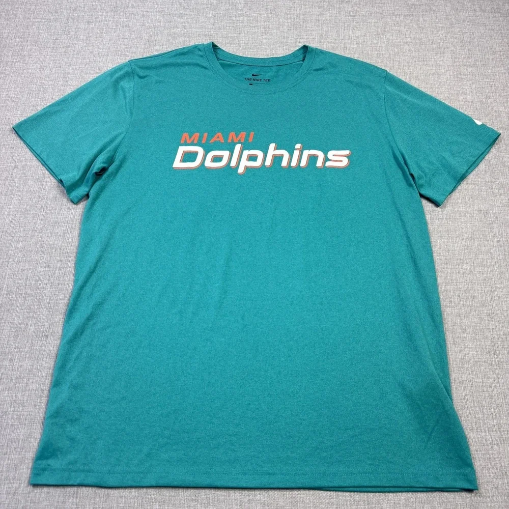 Nike‎ Miami Dolphins Shirt Mens Large Green NFL Football Dri-FIT Team Apparel